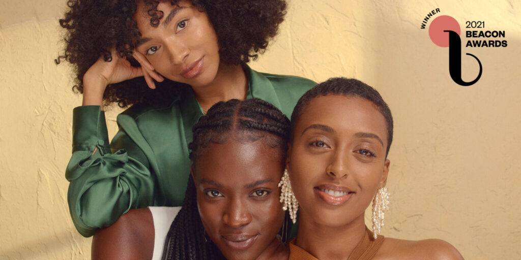 Three Black women model N’Diaye-Mbaye's makeup brand, Ami Colé