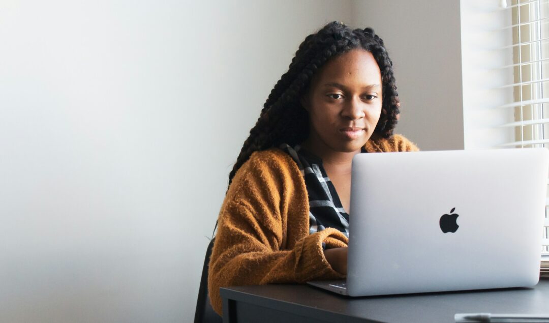 Black woman working