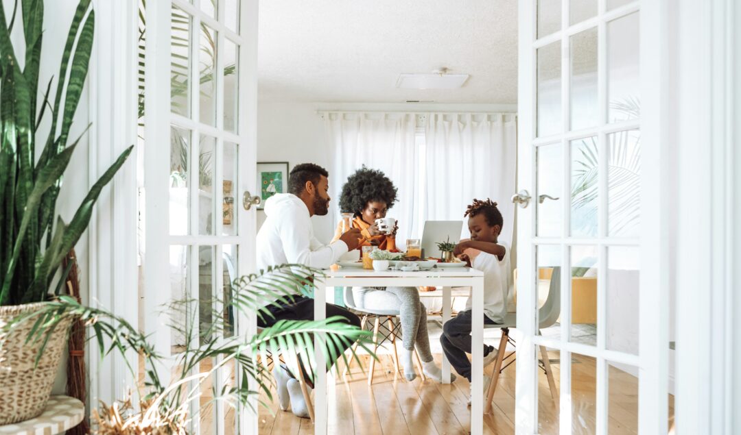 Black family at home