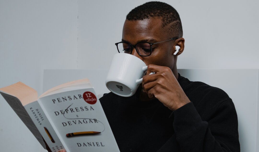 Man reading a book